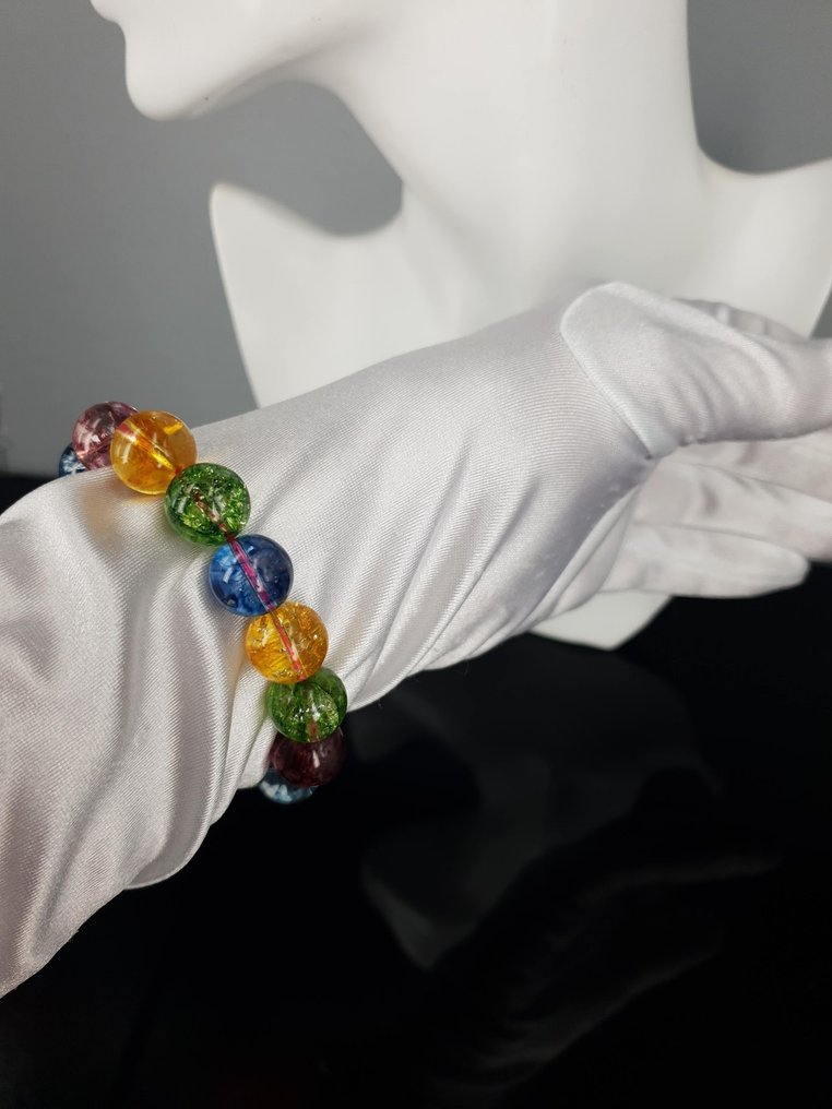 Tourmaline φυσικός πολύτιμος λίθος Μήκος: 16 εκ. - 16,5 εκ. / Χωρίς ελάχιστη τιμή / Δωρεάν αποστολή - Βραχιόλι #1.0