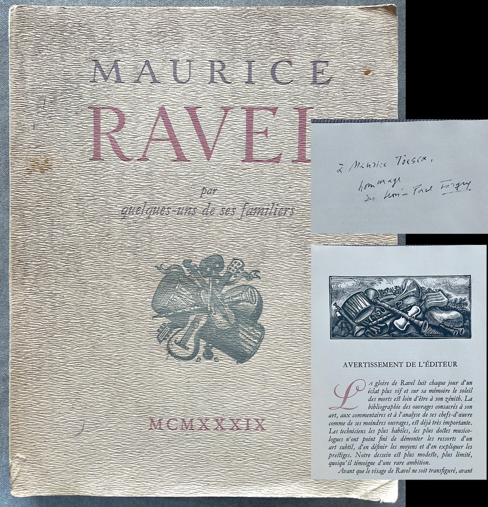 Signé ; Leon-Paul Fargue / Dimitrios Galanis - Maurice Ravel par quelques-uns de ses familiers - 1939 #1.0