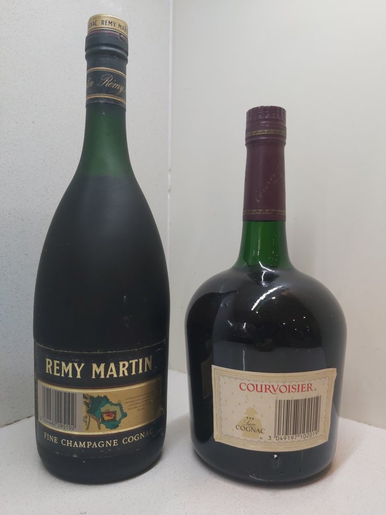 Rémy Martin, Courvoisier - VSOP FC + 3 Star Luxe - b. 1980s - 1.0 Litre - 2 bottles #1.0