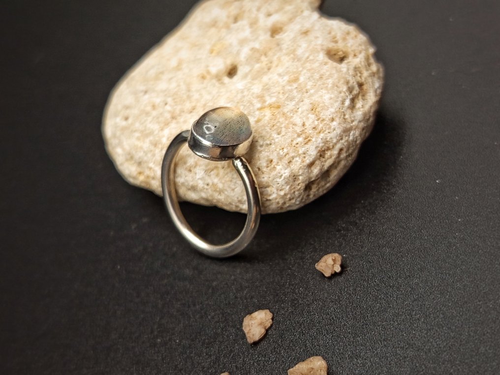 Anello "La bellezza sta nelle piccole cose" artigianale in argento 925, misura regolabile con- 2.6 g - (1) #2.1