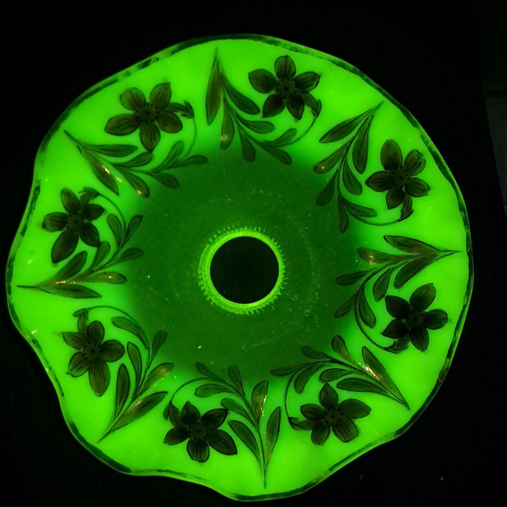 Hängelampe - Uranglas, Opalglas - Uran-Glas Lampenschirm #1.0