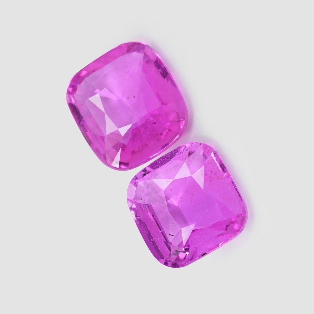 2 pcs  粉色, 紫色 蓝宝石  - 4.14 ct - 国际有色宝石协会（ICA GemLab） - 粉色蓝宝石 #3.2