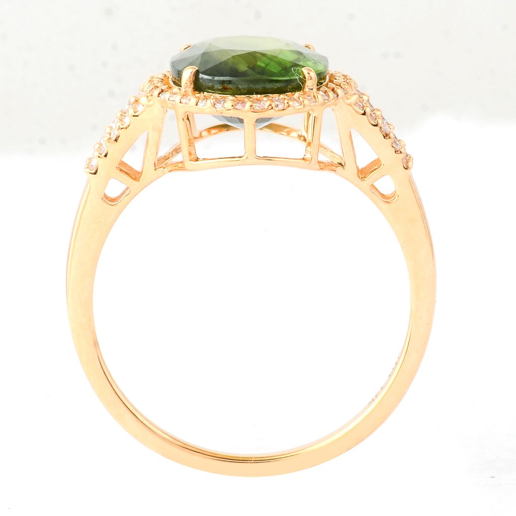 沒有保留價 - 戒指 - 14 克拉 黃金 - 4.04ct. tw. 藍寶石 - 鉆石 #3.2