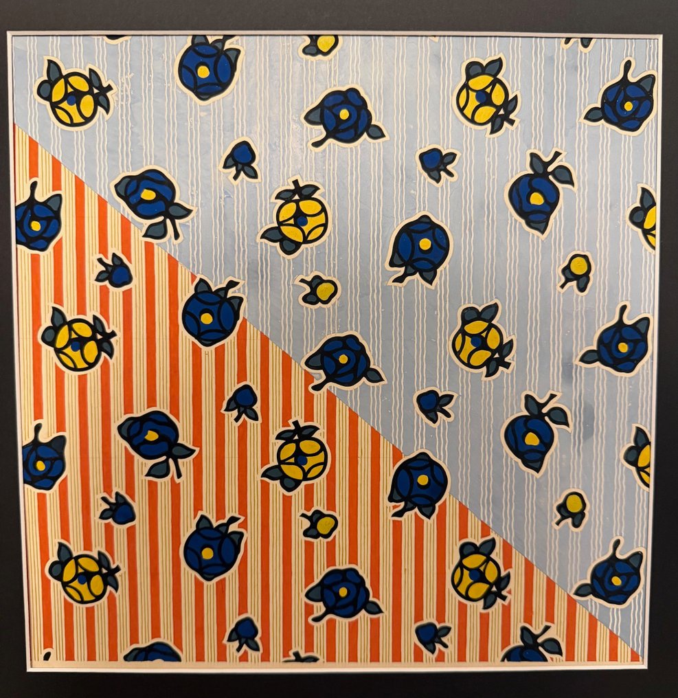 Russian school (XX) - Composition aux fleurs bleues #1.0