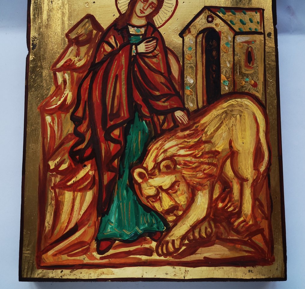 标志 - 罗马圣塔蒂亚娜手绘木制圣像 - 木 #2.1