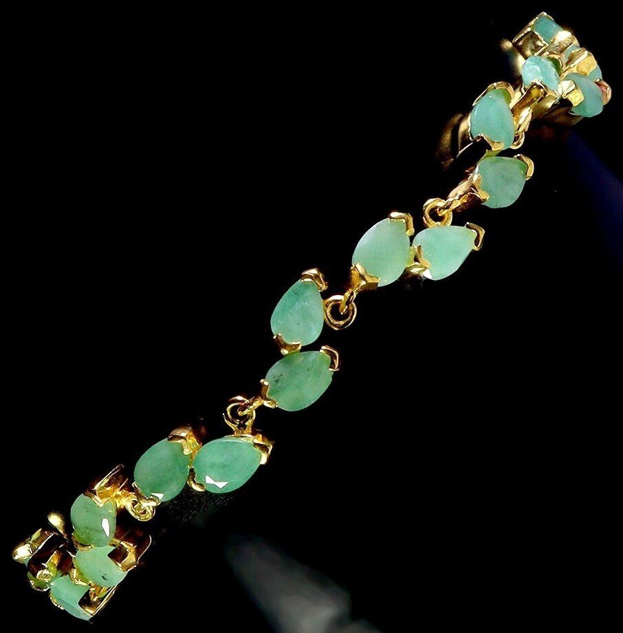 Ingen mindstepris - Armbånd Sølv Smaragd #4.3