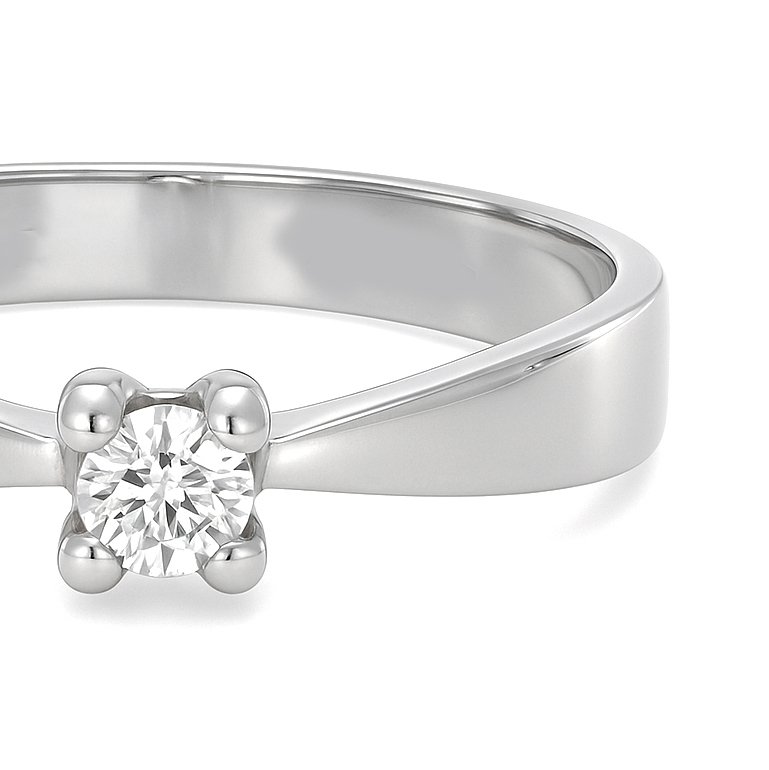 Ring - 18 kt. White gold - 0.10ct. tw. Diamond (Natural) #4.3