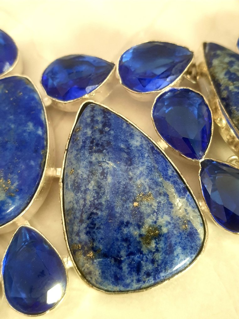 銀, 青金石，蓝宝石 - Collar 頸鏈 #3.2