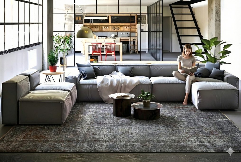 grå vintage - Tæppe - 300 cm - 180 cm - med certifikat #3.2