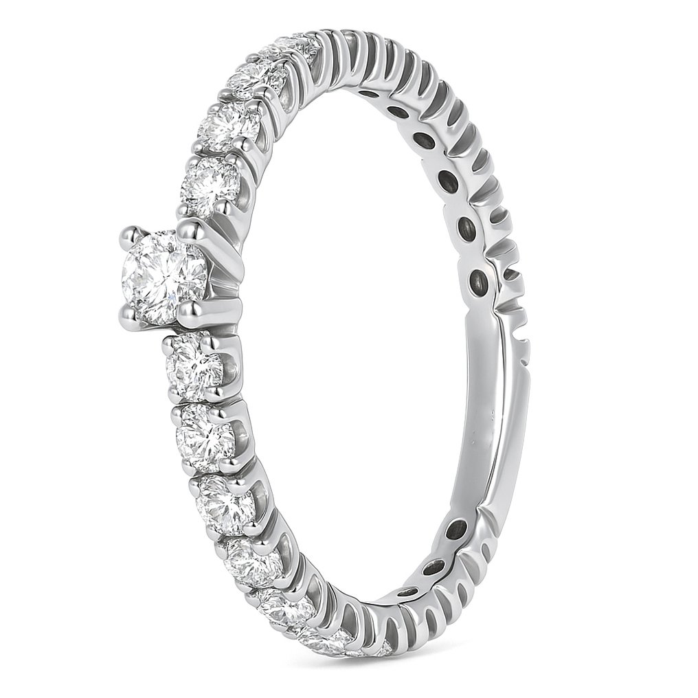 Δαχτυλίδι - 18 καράτια Λευκός χρυσός - 0.96ct. tw. Διαμάντι (Φυσικό) #1.0