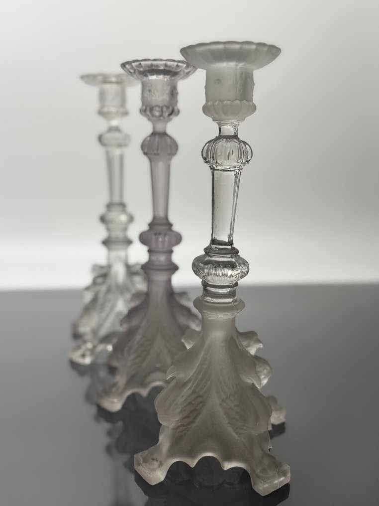 Val Saint Lambert, Luxval - Charles Graffart & René Delvenne - 燭台 Griffon (3) - 水晶 - 3个Chandeliers Griffon #3.2