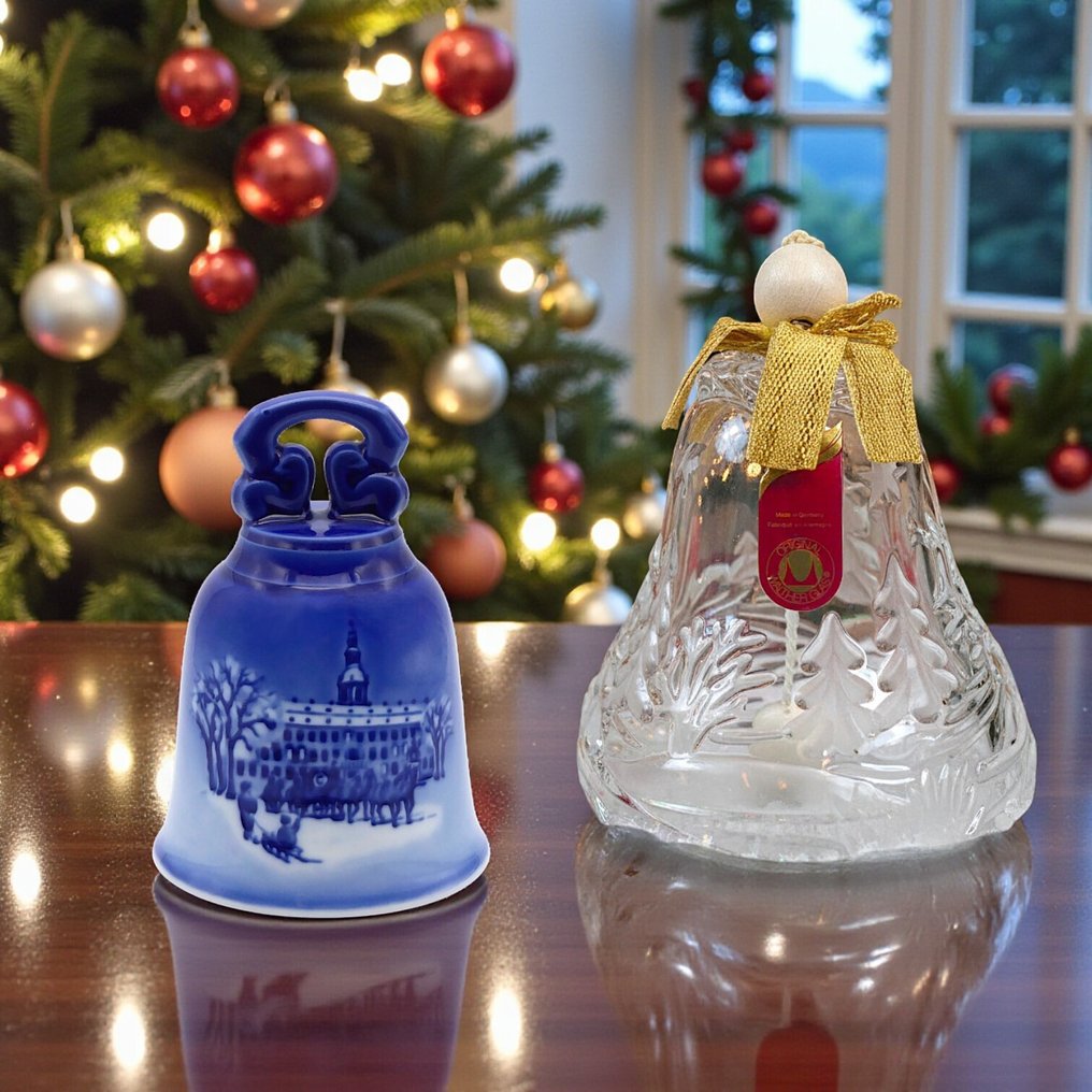 Διακοσμητικό κουδούνι - Royal Copenhagen & Walther Glass - 2x «Christmas Bells» σε Περιορισμένης Έκδοσης, 1992 #1.0