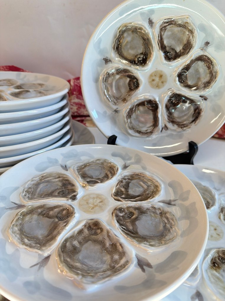 St. Amand - Zestaw do ostryg (13) - Fajans - Ekskluzywne art de Table #1.0