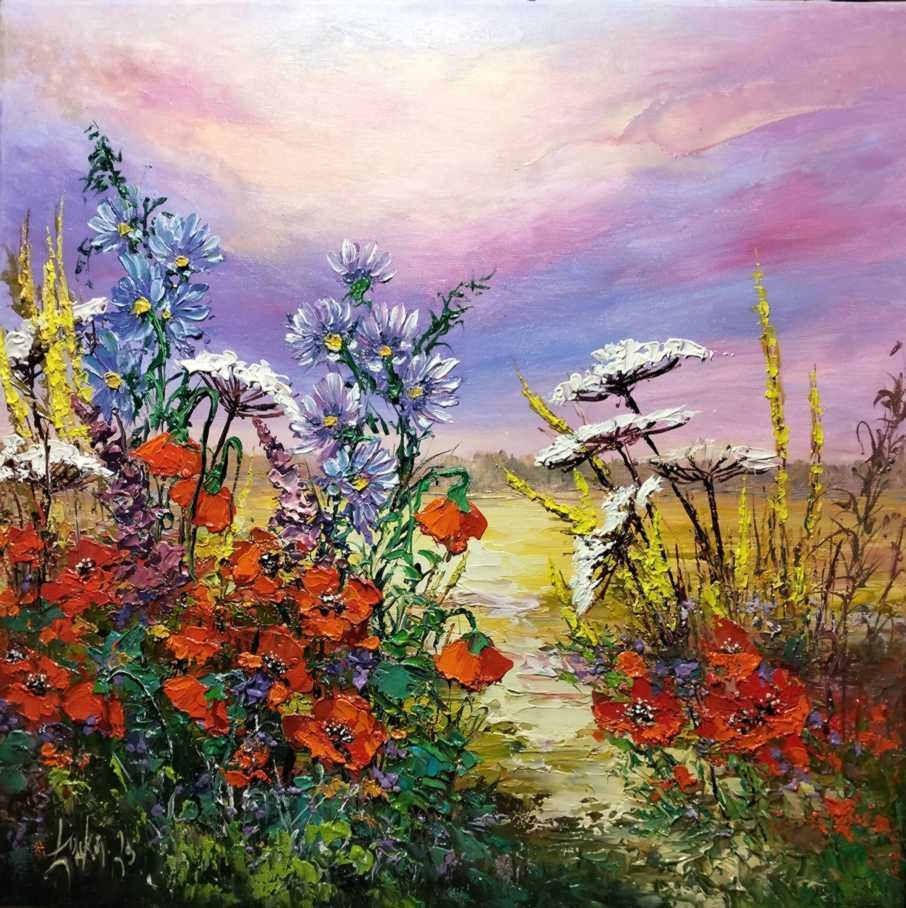 Małgorzata Łącka (1958) - In the purple sky #1.0