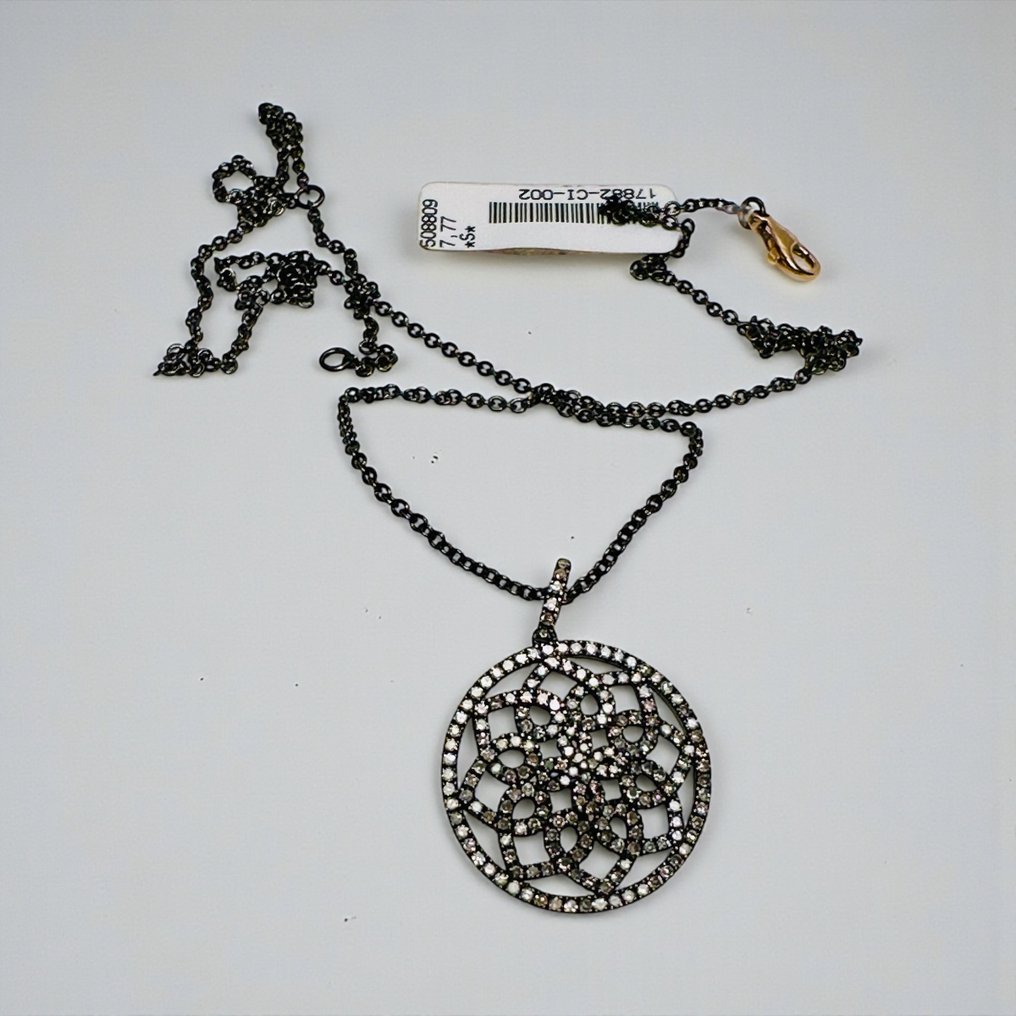 χωρίς τιμή ασφαλείας - Other brand - Κολιέ - Arabesque - 18 καράτια Ασημί, Ροζ χρυσό Διαμάντι (Φυσικό)  - Ταυτότητα Μάρκας Broggian #1.0