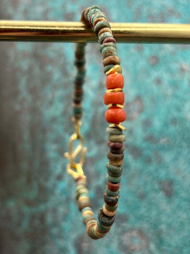 Βραχιόλι με αρχαία αιγυπτιακά χάντρες από μούμιες και παλαιό κοράλλι (Ελβετική συλλογή πριν από το - Αίγυπτος  (χωρίς τιμή ασφαλείας) #4.3