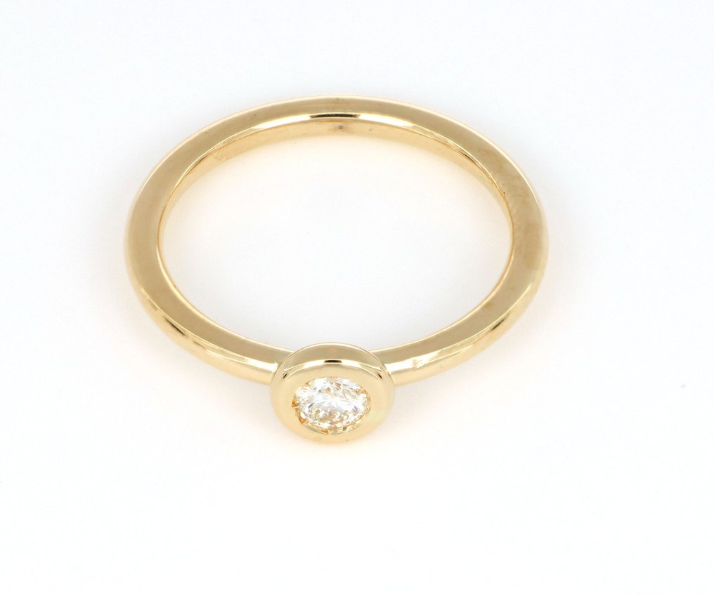 Ei pohjahintaa - Sormus - 18 kt. Keltakulta -  0.15ct. tw. Timantti (Luonnollinen)  #1.0