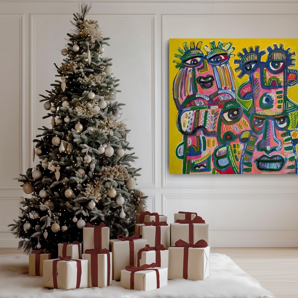 Denis OSSO (1965) - Four guys one girl  XXL   - unique original #1.0