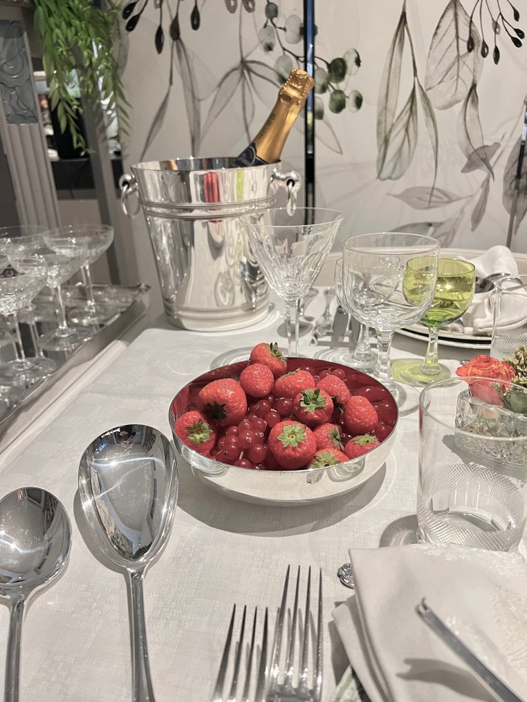 Christofle - Platter - Albi - Christofle studio in 1968 - Silverplated - Round serving bowl #1.0