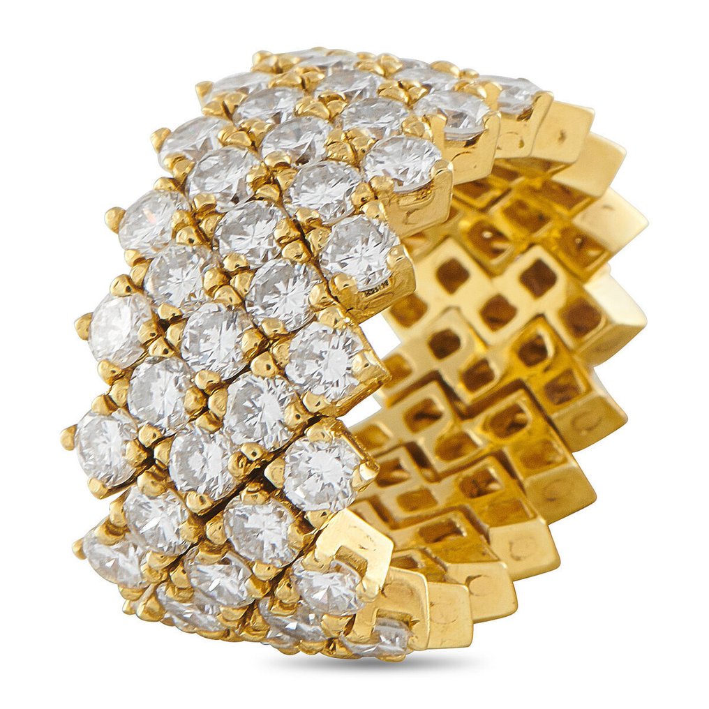 Bague - 18 carats Bague en or jaune 18K avec diamant de 3,74 ct, Or jaune - 3.74ct. tw. Diamant (Naturelle) #4.3