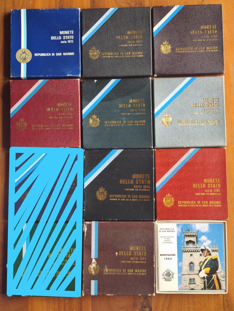Σαν Μαρίνο. 10 Year Sets, incl. Silver 500 Lire 1972-1984 (χωρίς τιμή ασφαλείας) #1.0