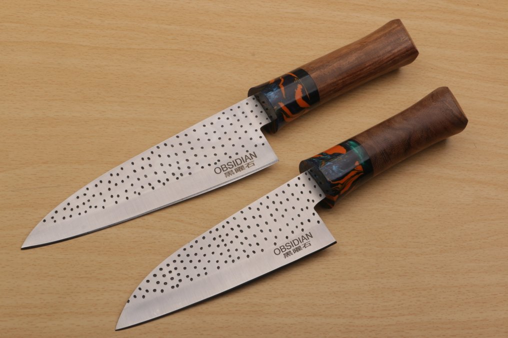 Obsidian - 廚刀 - Kitchen knife set -  介绍Obsidian定制系列厨师刀传统工艺 - 专业钢 - 法國 #2.1