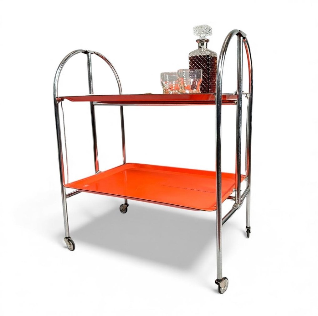 Dinette - Serving trolley - Chrome, PVC - 1970s dinette #2.1