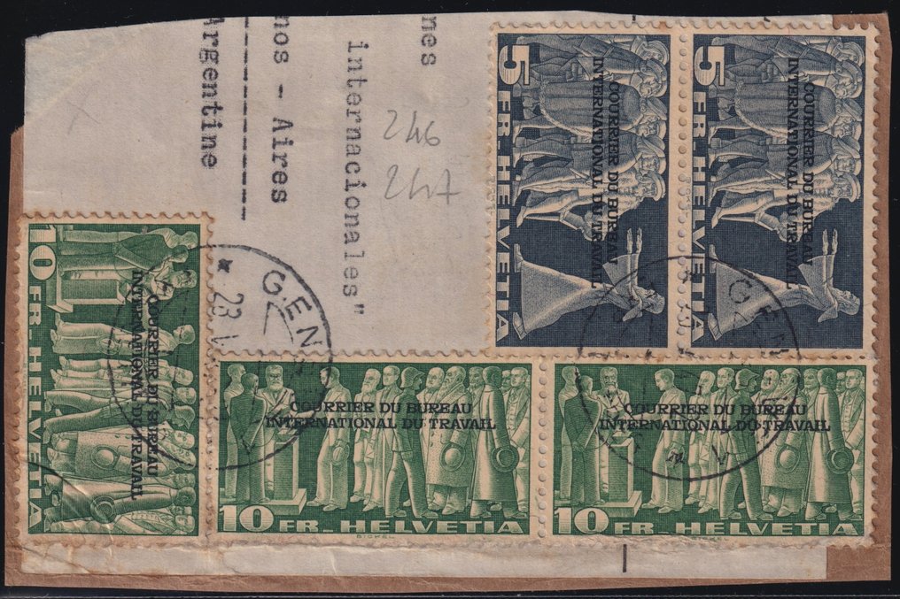 Ελβετία 1944 - Ολοκληρωμένη υπηρεσία courier εργασίας + όμορφο κομμάτι Unif.227/47 χρησιμοποιημένο SPL. #1.0