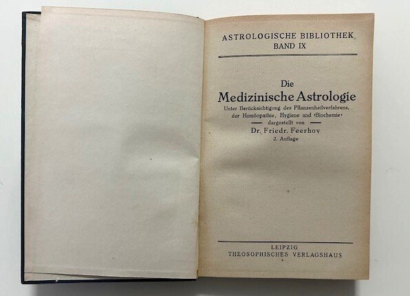 Dr. Friedr. Feerhov, G.W.Surya, J.Ridder-Patrick, Rudolf Sklenar, Elsbeth Ebertin, Claus D.Stahl - Lot with 6 books on Medical Astrology - 1959-2003 #2.1