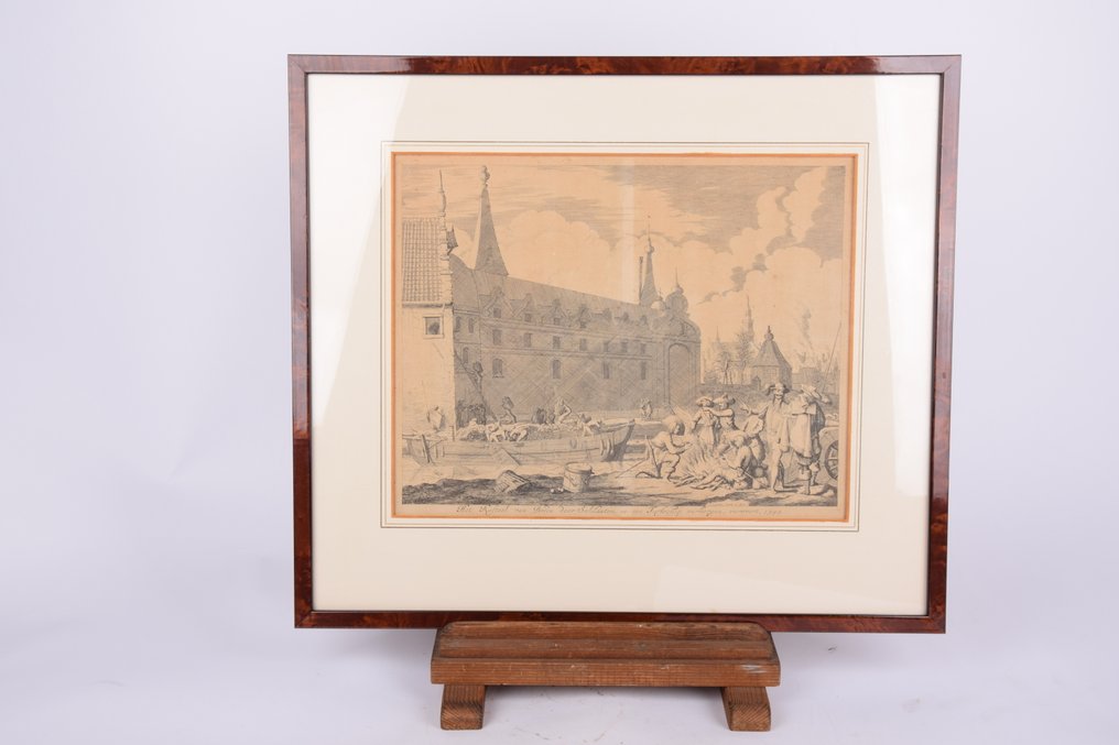 Netherlands - Breda; Jan Luijken - Veroveringe van 't Kasteel van Breda, door Soldaaten, in een Turfschip verborgen, Ao. 1590. - 1721-1750 #1.0