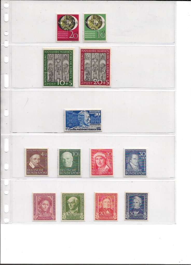 德國 1948/1955 - 有趣的邮票选择，来自该时期的完整系列。 - Unificato #1.0