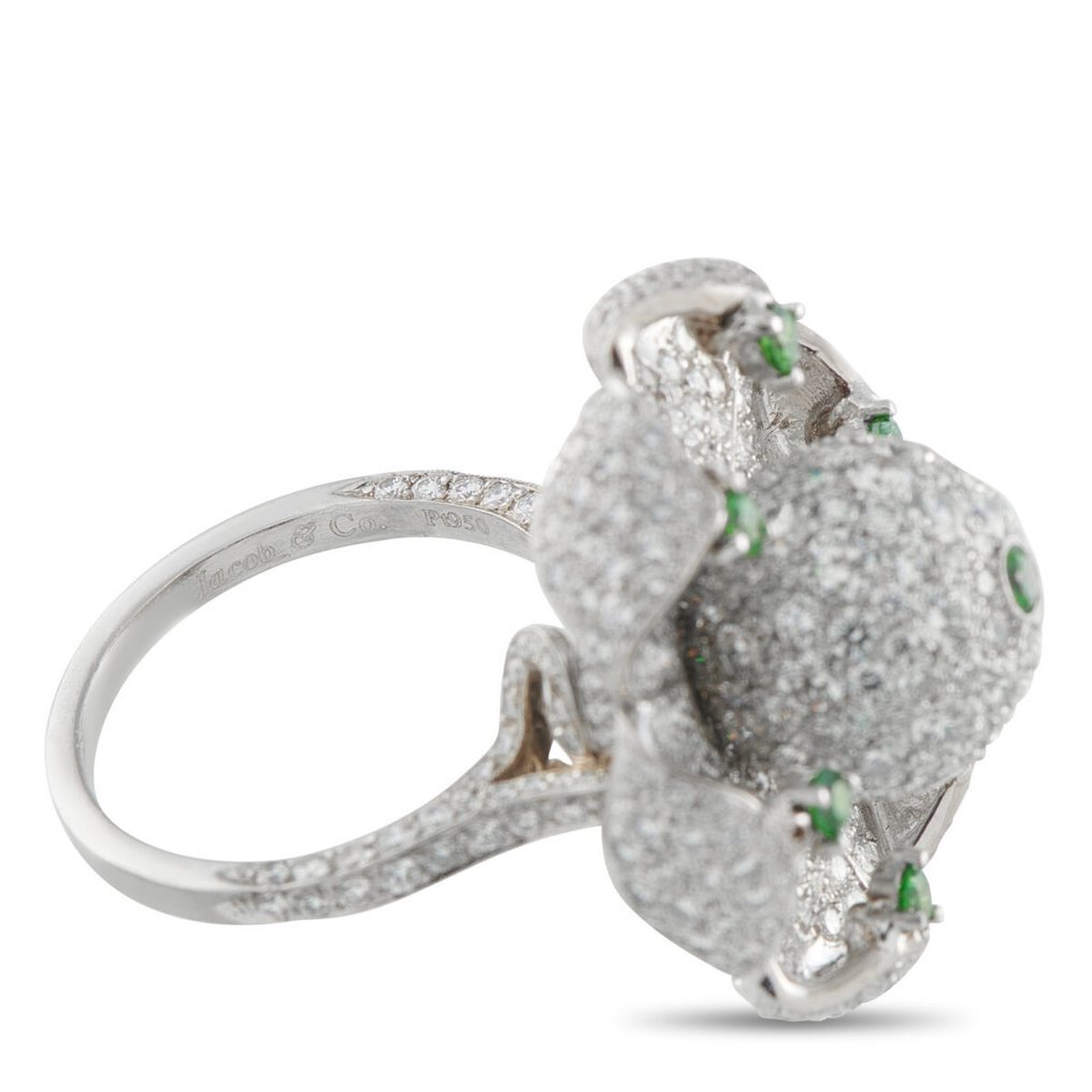 Other brand - Ring Jacob & Co Platin 8,0 ct Diamant- und Tsavorit-Ring, Platin -  8.00ct. tw. Diamant (Natürlich)  #4.3