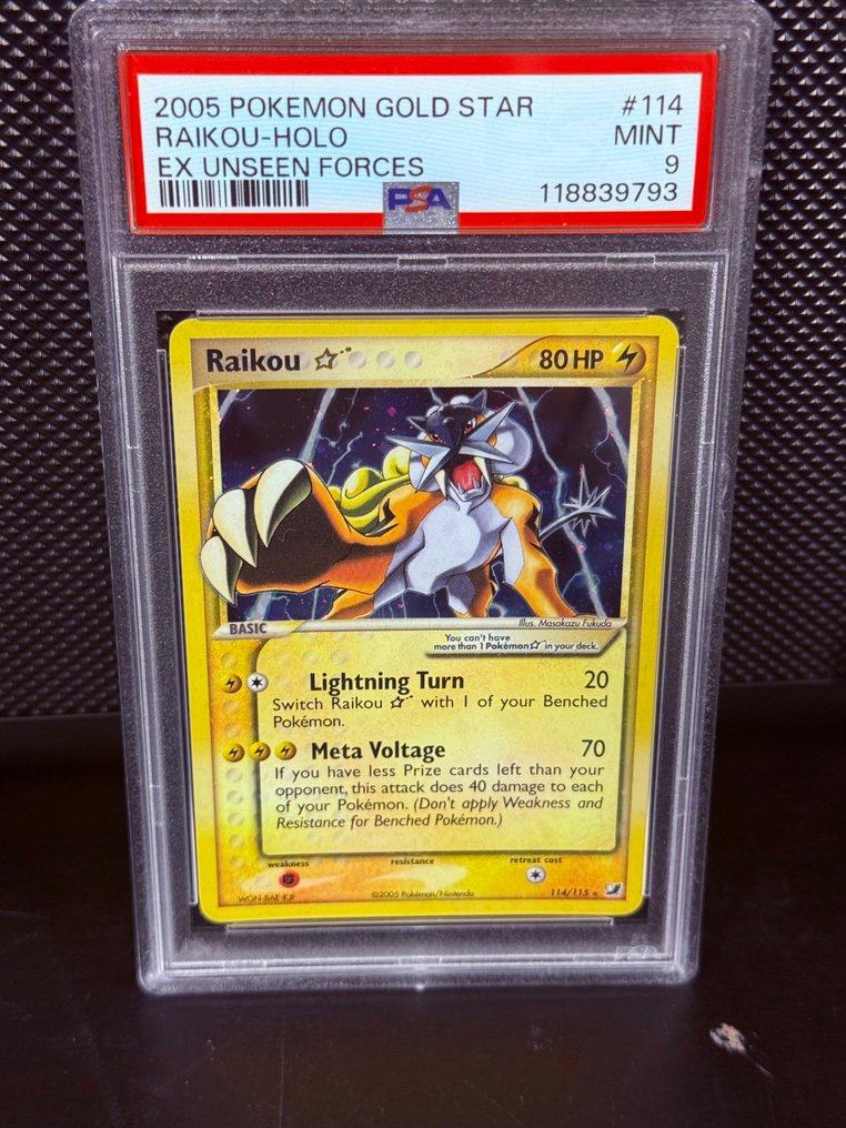 Pokémon - 1 Graded card - Raikou 114/115 Folie, Begrenset utvalg - PSA 9 - EX #1.0