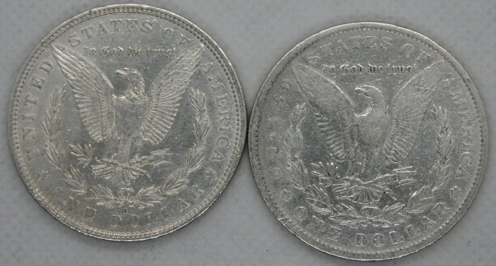Verenigde Staten. Morgan Dollar 1881-O en 1887 (2 munten) (Zonder minimumprijs) #1.0