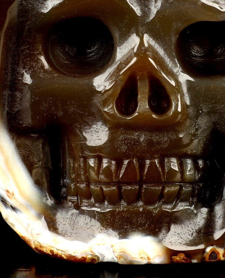 Αχάτης 768 g 10,70 cm x 10,20 cm Crazy Lace agate Magic Skull Εντυπωσιακό αντικείμενο τέχνης morbide- 768 g #2.1