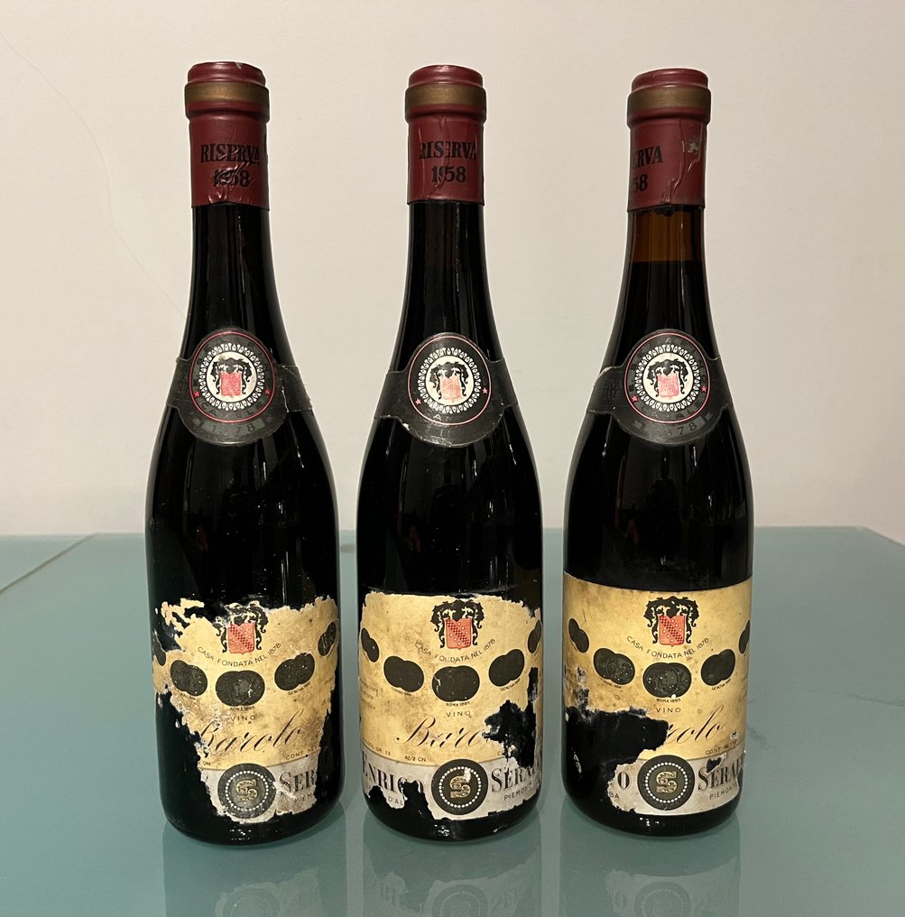 1958 Enrico Serafino - Barolo Riserva - 3 Bottiglie (0,72 L) #1.0
