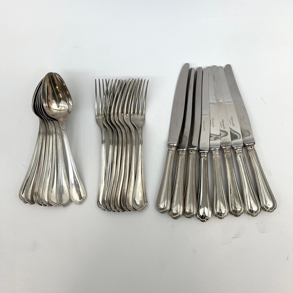 Christofle Dinerbestek model Spatours - Servizio di posate (24) - Placcato argento #1.0