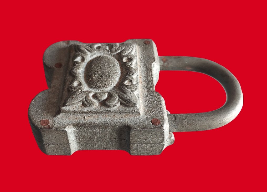 Cadenas ancien en fer forgé clé d'origine - Λουκέτο #2.1