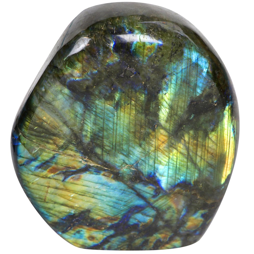 顶级品质 - 生动彩虹闪光 - 拉布拉多石 自由形式- 1.6 kg #1.0