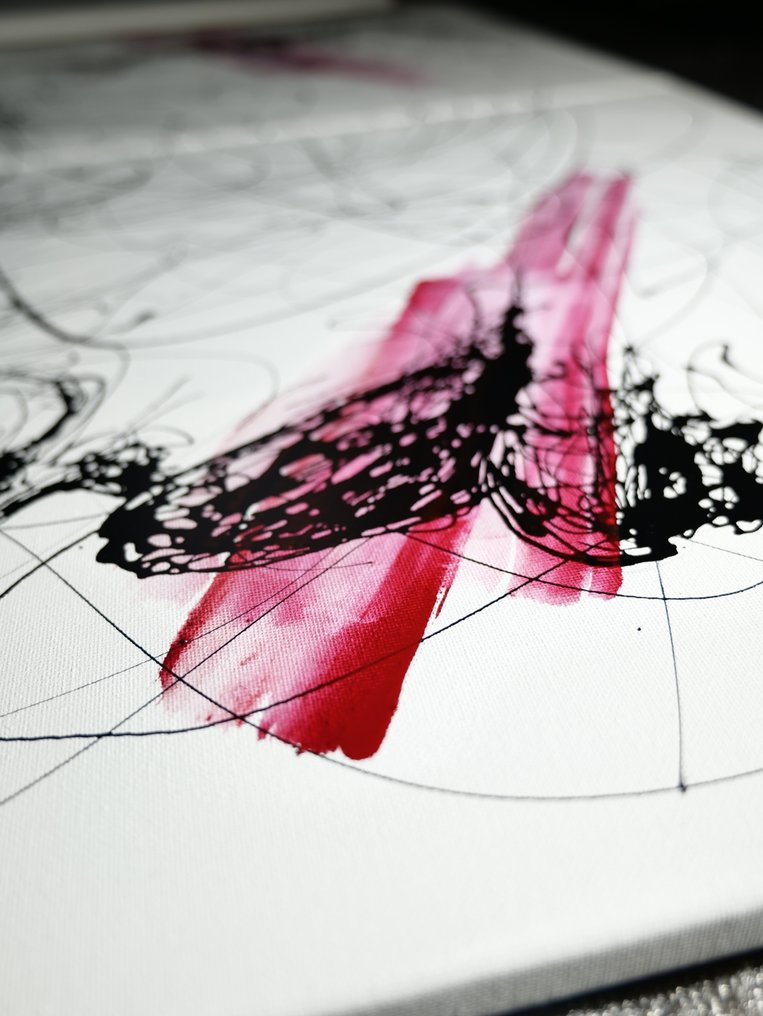 D. Witschkanow - ► “Forbidden fusion of watercolor and acrylic - Redblack Lips" № I (XL) #1.0