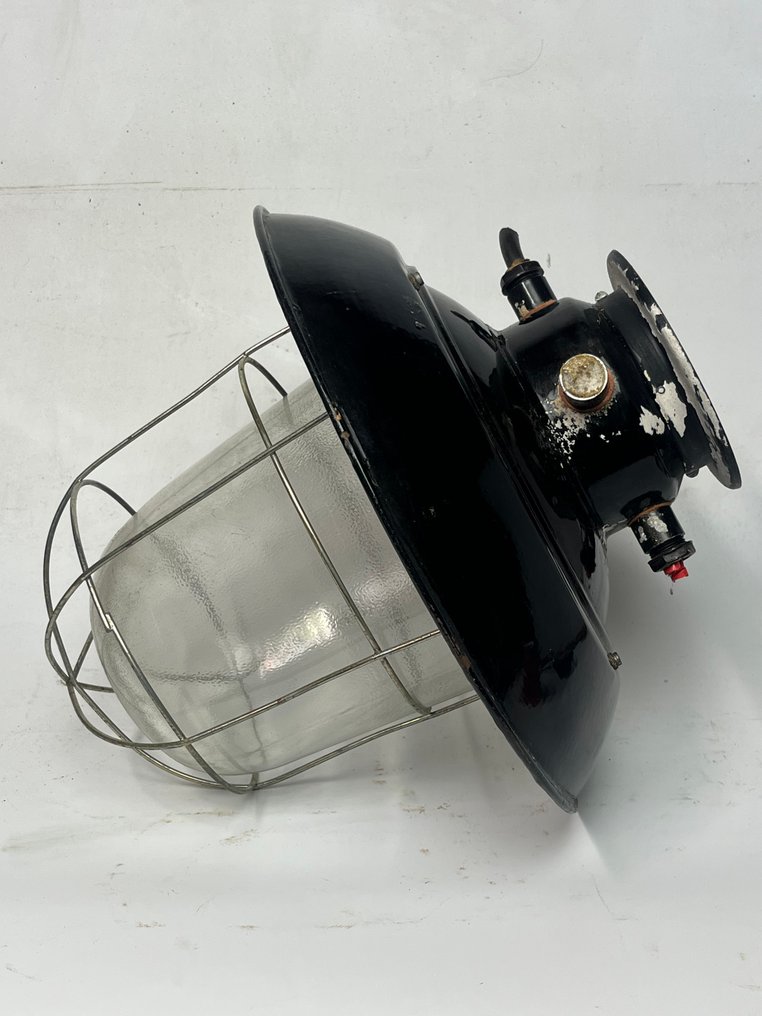 Φωτιστικό - Σμάλτο, Γυαλί - παλιά εργοστασιακή λάμπα #2.1