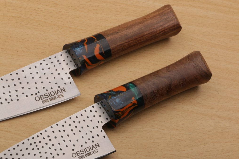 Obsidian - 廚刀 - Kitchen knife set -  介绍Obsidian定制系列厨师刀传统工艺 - 专业钢 - 法國 #3.2