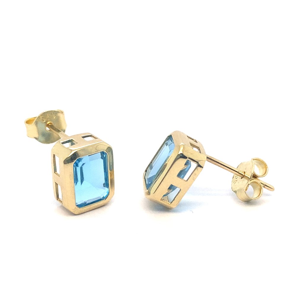 Nincs minimálár - Drop fülbevaló - 14 kt. Sárga arany -  4.25ct. tw. Topáz #3.2