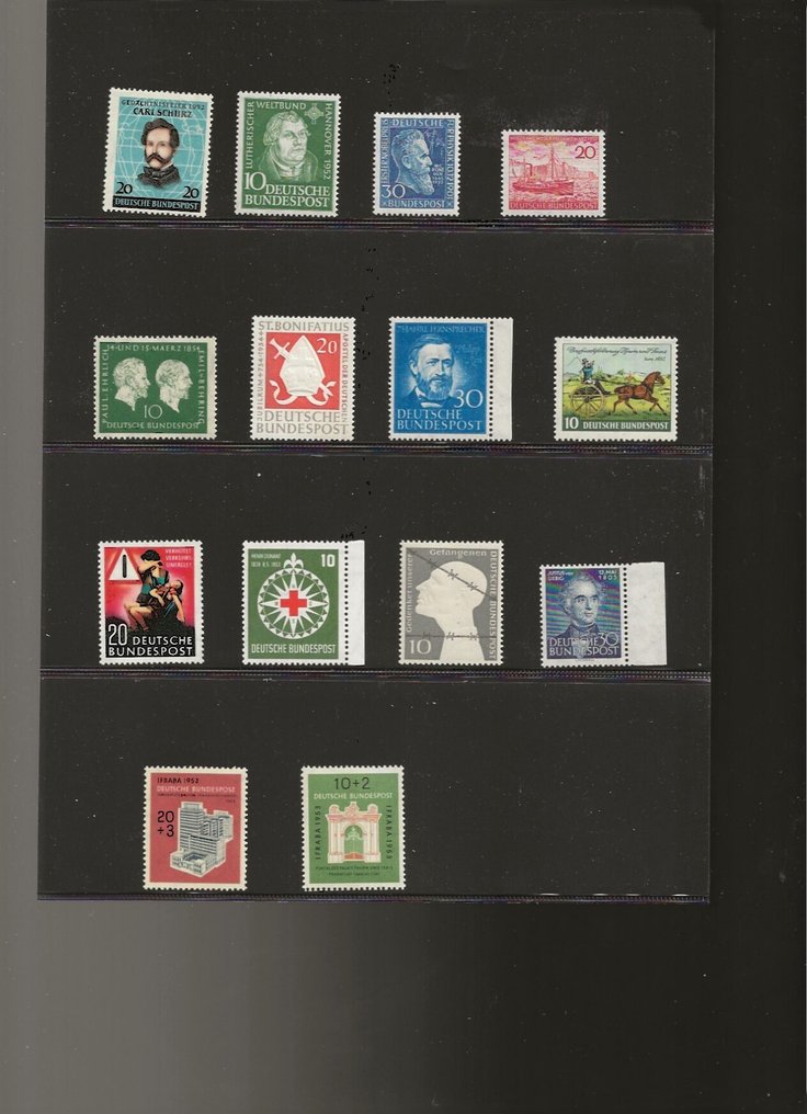 德國 1948/1955 - 有趣的邮票选择，来自该时期的完整系列。 - Unificato #4.3