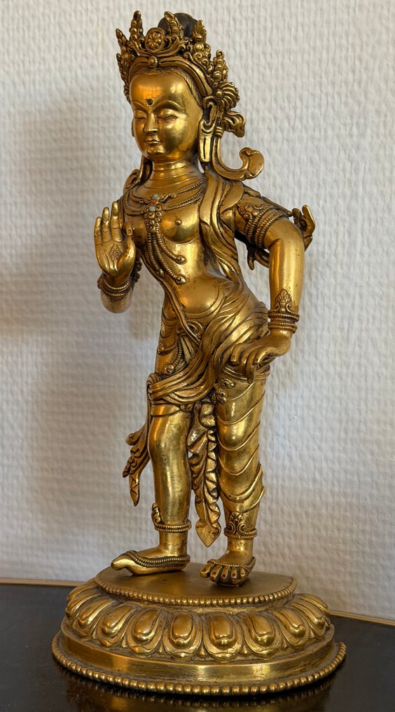 Bodhisattva Tibet/Nordchina Feuervergoldet - Gilt bronze - Nepal #2.1