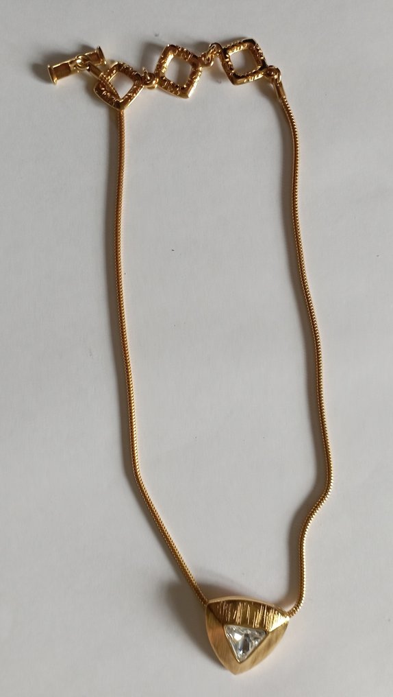 Yves Saint Laurent - Synthetische edelsteen - goudkleurige messing - Oorbellen - collier YSL #1.0