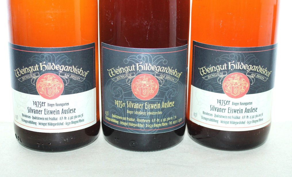 1975 Silvaner Eiswein, Binger Schloßberg-Schwätzerchen + Binger Rosengarten - Rheinhessen - 3 Flasker (0,7 L) #1.0