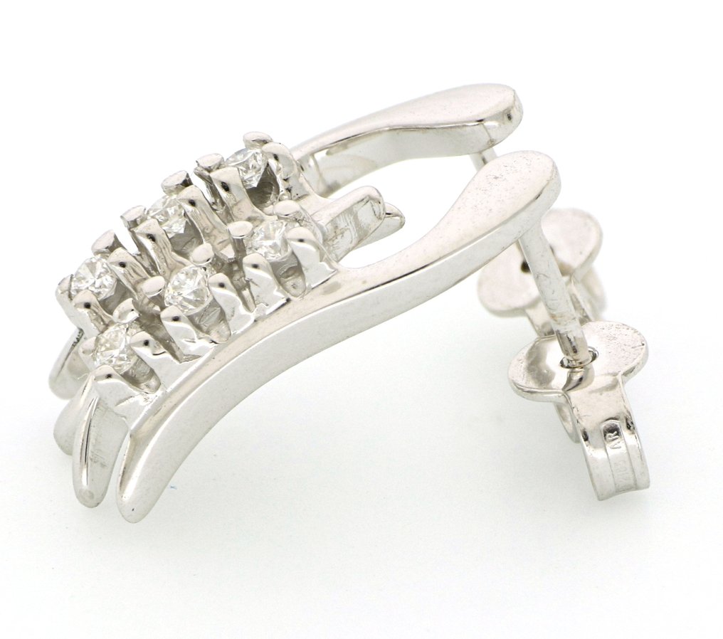 Nincs minimálár - Drop fülbevaló - 18 kt. Fehér arany - 0.24ct. tw. Gyémánt (Természetes) #3.2