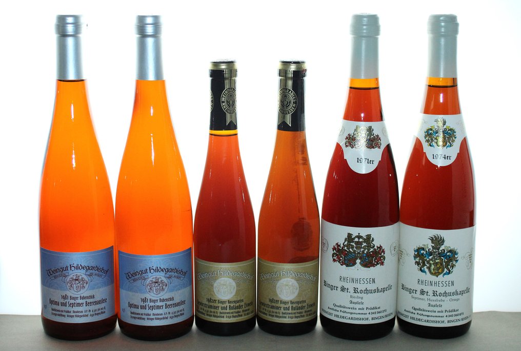 1971 + 1974 + 1981 + 1982 Eiswein, Beerenauslese, Auslese Binger St. Rochuskapelle + Rosengarten + - Rheinhessen - 6 Bottles 0.7L + 0.35L #1.0