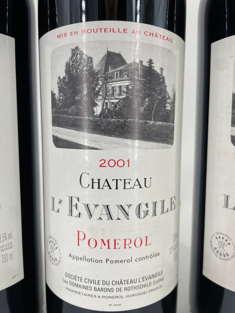 2001 Chateau l' Evangile - Μπορντό, Πομερόλ - 3 Î¦Î¹Î¬Î»Î· (0,75L) #1.0